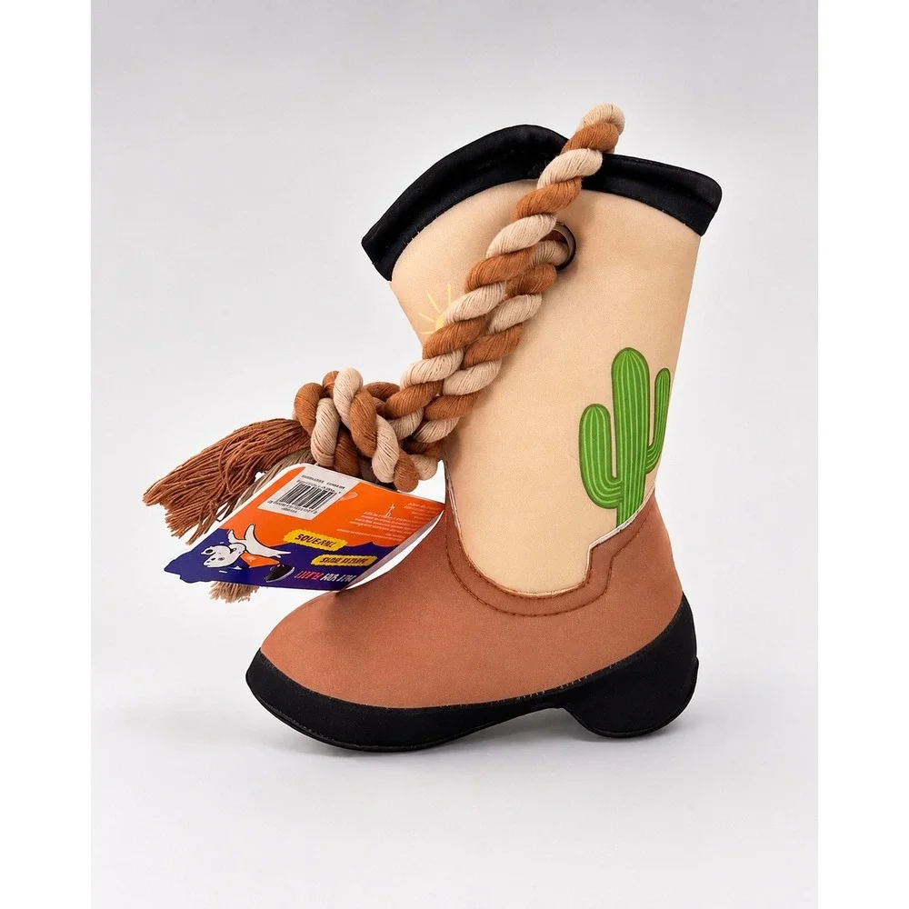 Joyhound Game On Cowboy Boot Dog Toy Rope Tug Cactus Western New With Tag